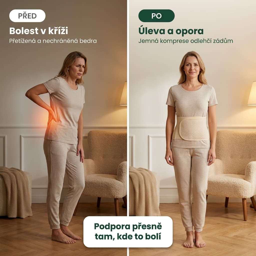 Bederní pás před a po – úleva od bolesti v kříži